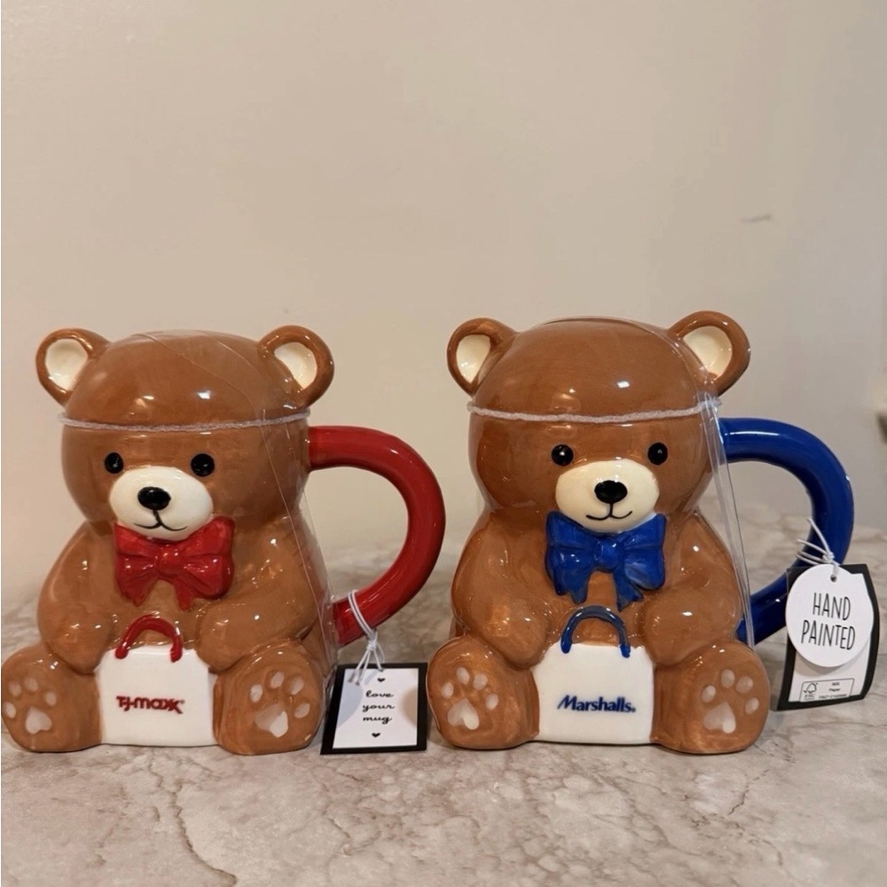 Brown Bear Mugs with Tjmaxx and Marshalls bags